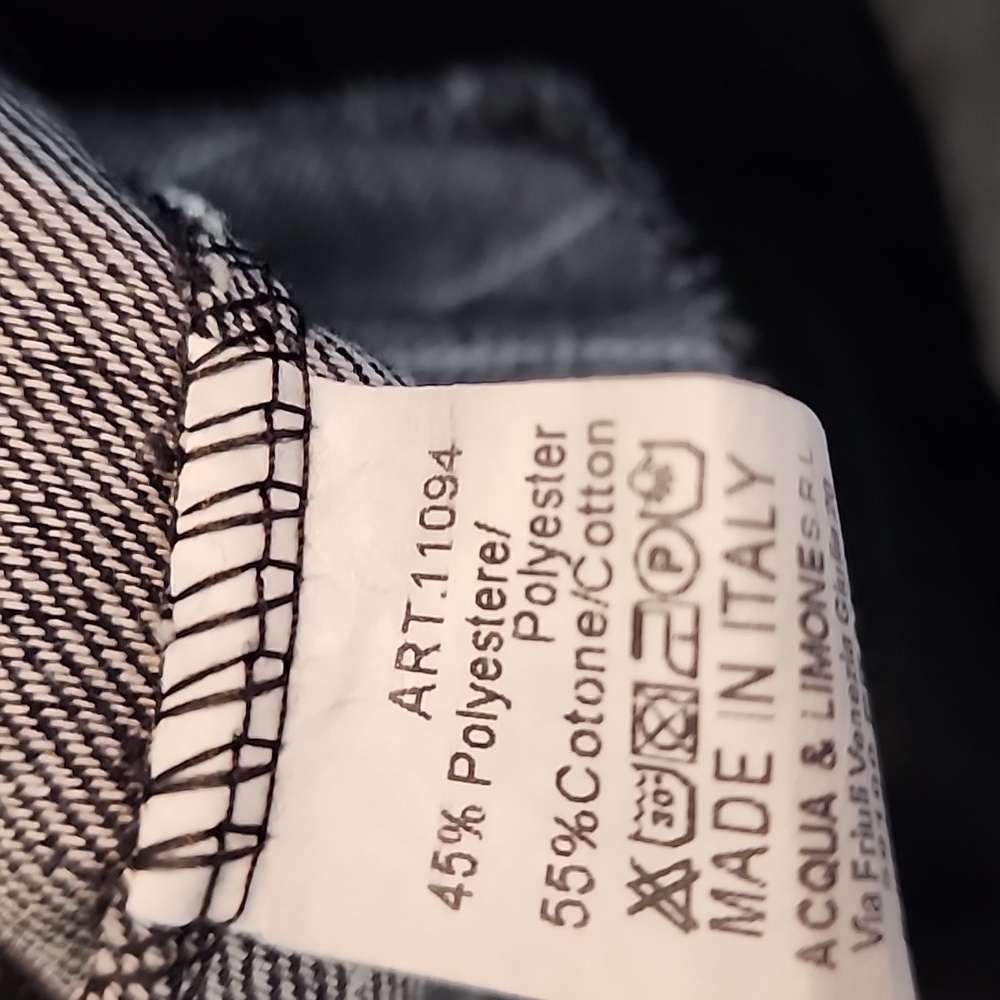 Acqua Limone Striped Black and Gray Women's Pants Made In Italy - Picture 10 of 10